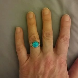 Sterling silver opal ring